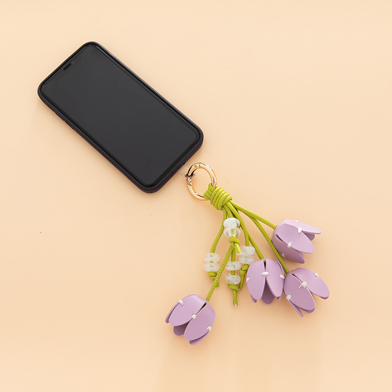 women designer keychain new dIy highvalue tulip bag pendant keychain phone case accessories