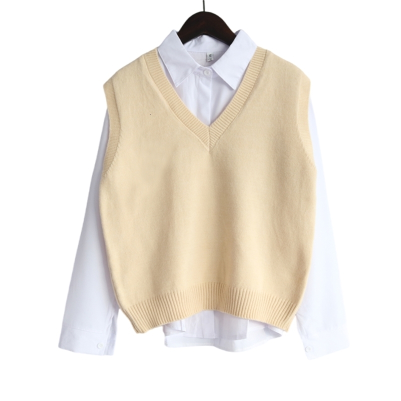 Fall Winter Sweater Vest Women Korean Fashion V Neck Sleeveless Knitted Pullover Waistcoat Female 250920