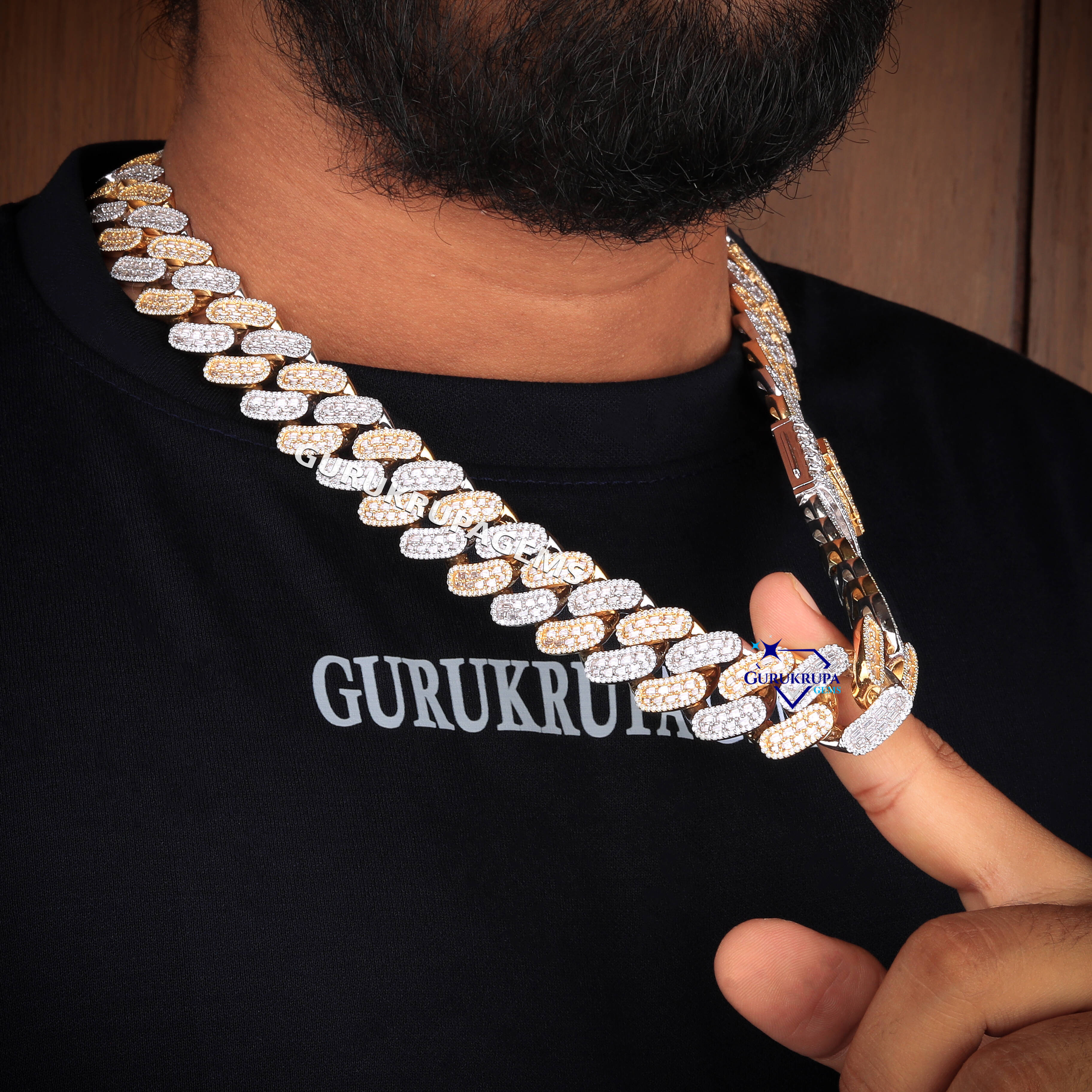 925 Silver Moissanite Cuban Chain and Watch Set for Men Iced Out Luxury Hip Hop Jewelry with Customized Trend