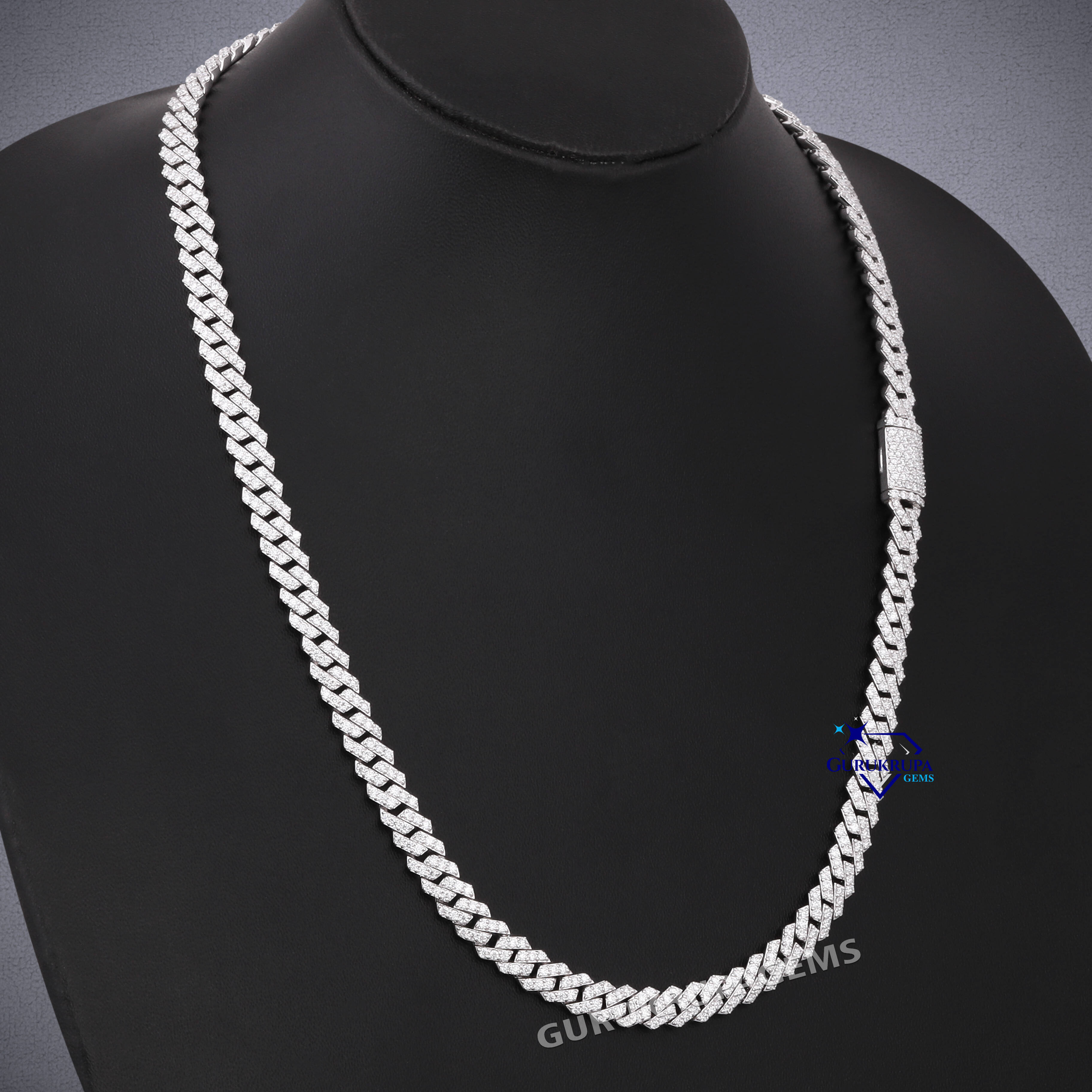 Fashion Jewelry 6mm Wide S925 Sterling Silver VVS Moissanite Diamond Necklace Iced Out Cuban Link Chain for Mens