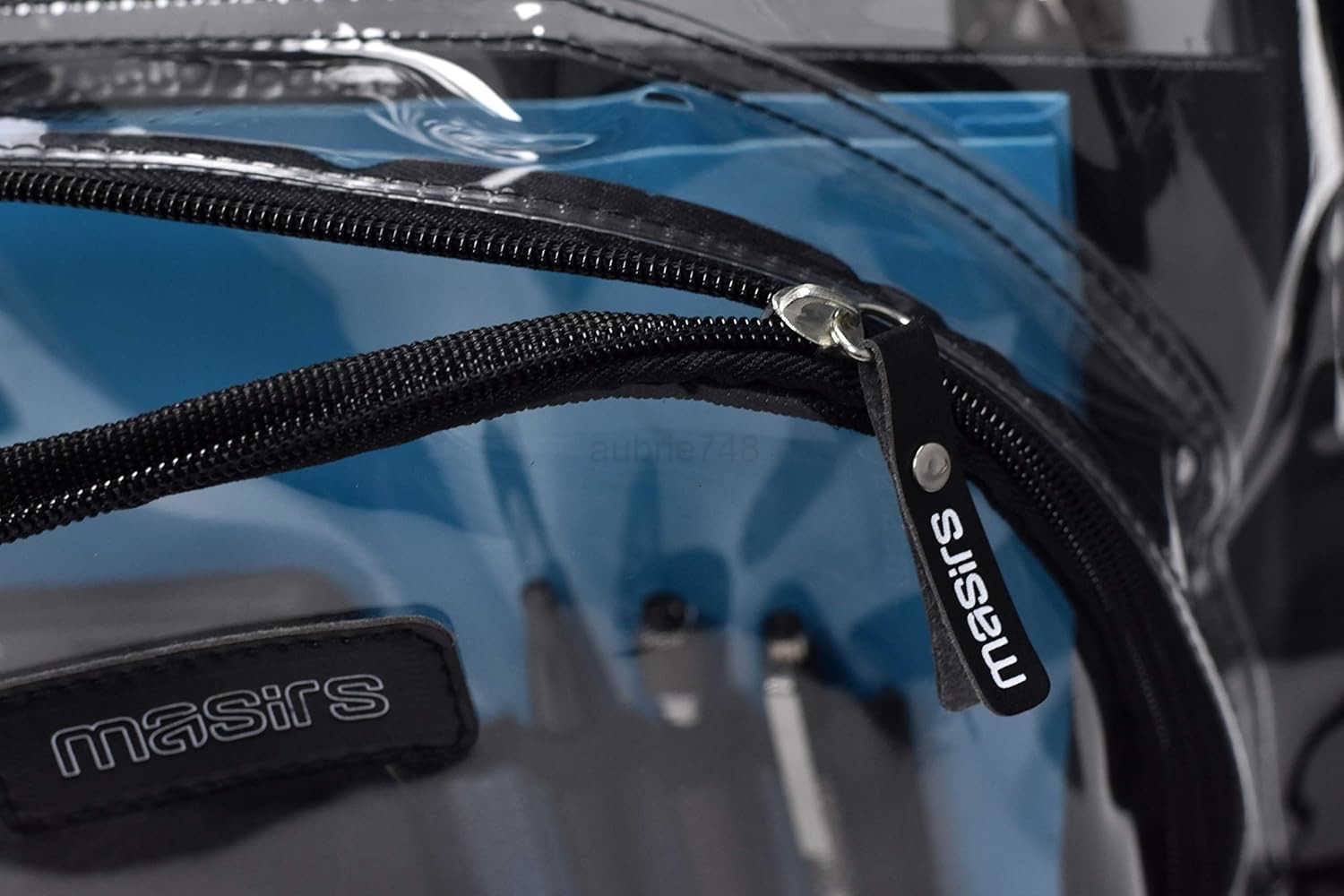 Masirs Heavy Duty Clear Backpack Stadium Approved Transparent Design Quick Access at Security Checkpoints Adjustable Shoulder Straps Dual Zippered Com