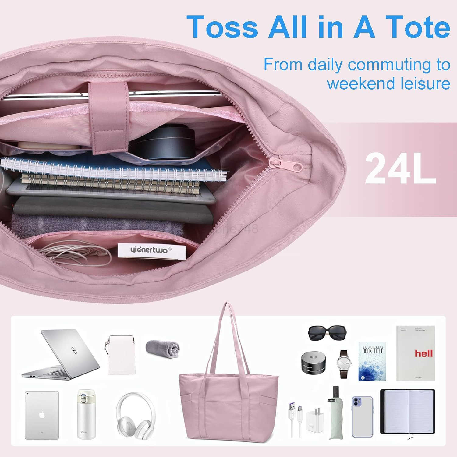 Tote Bag for Women Travel Essentials Large Tote Bag with Zipper Top Handle Handbag for Travel WorkZ250920