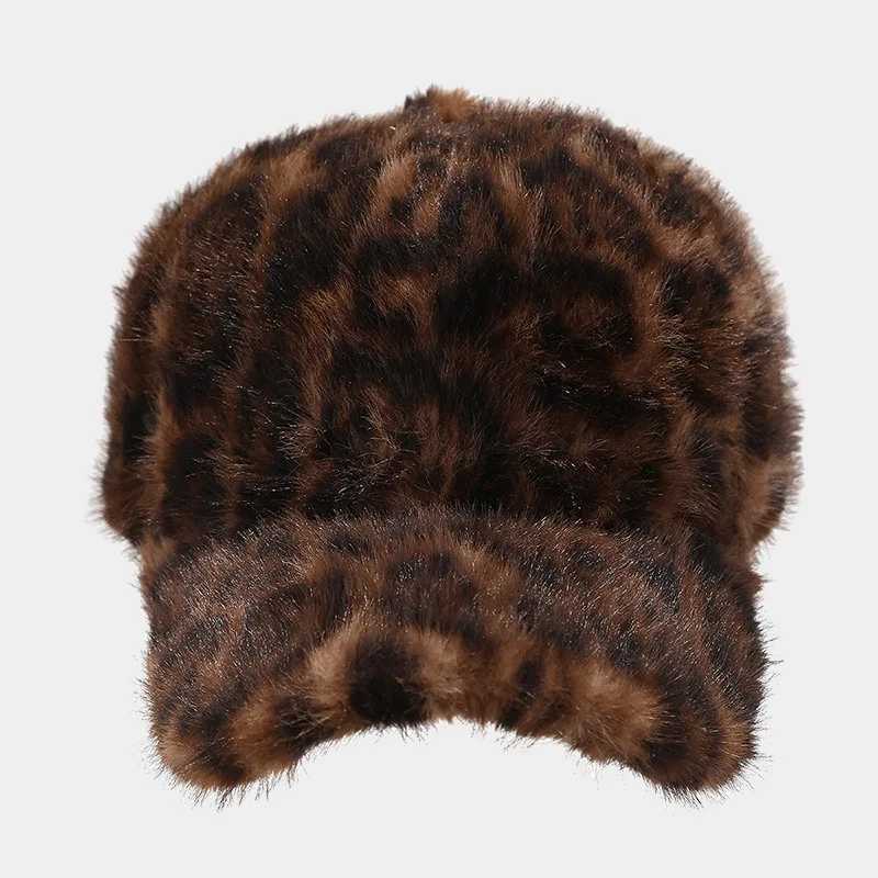 1pc Wens Winter Leopard Print Baseball COutdoor Warmth Cold Protection warm HatSuitable for outdoor and daily wear Y250920