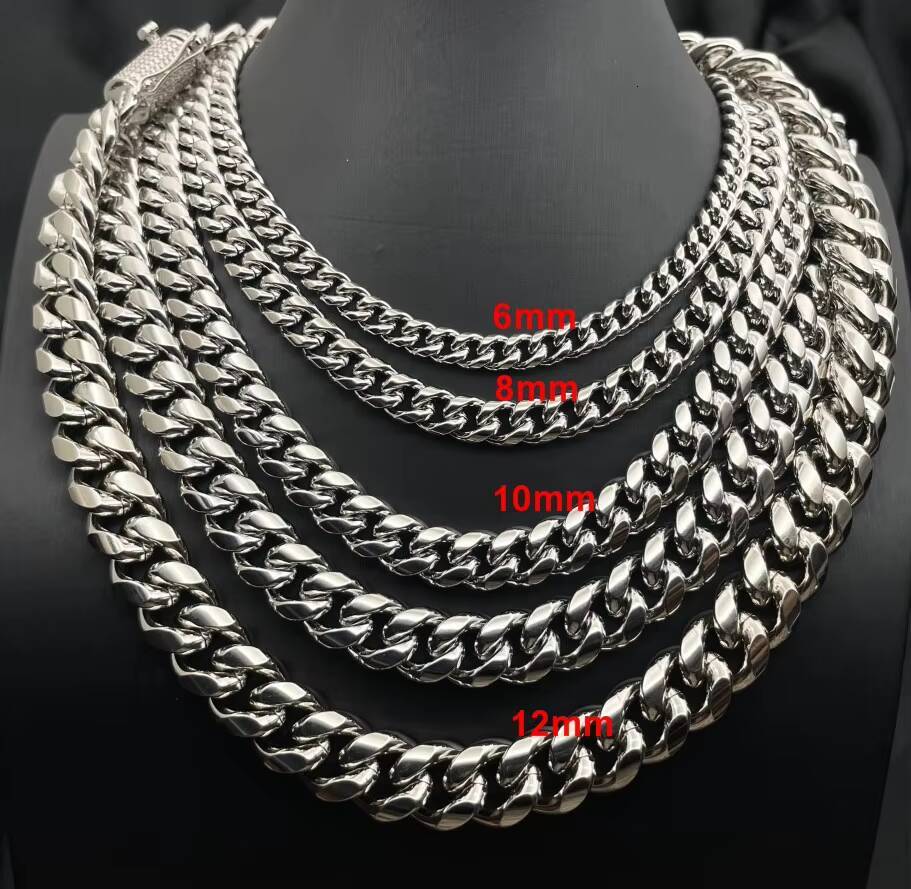Miami Cuban Chain Necklace Hiphop Jewelry Gemstone Tarnish Free 925 Sterling Silver 6mm Cuban for Men Women Unisex Fine Jewelry