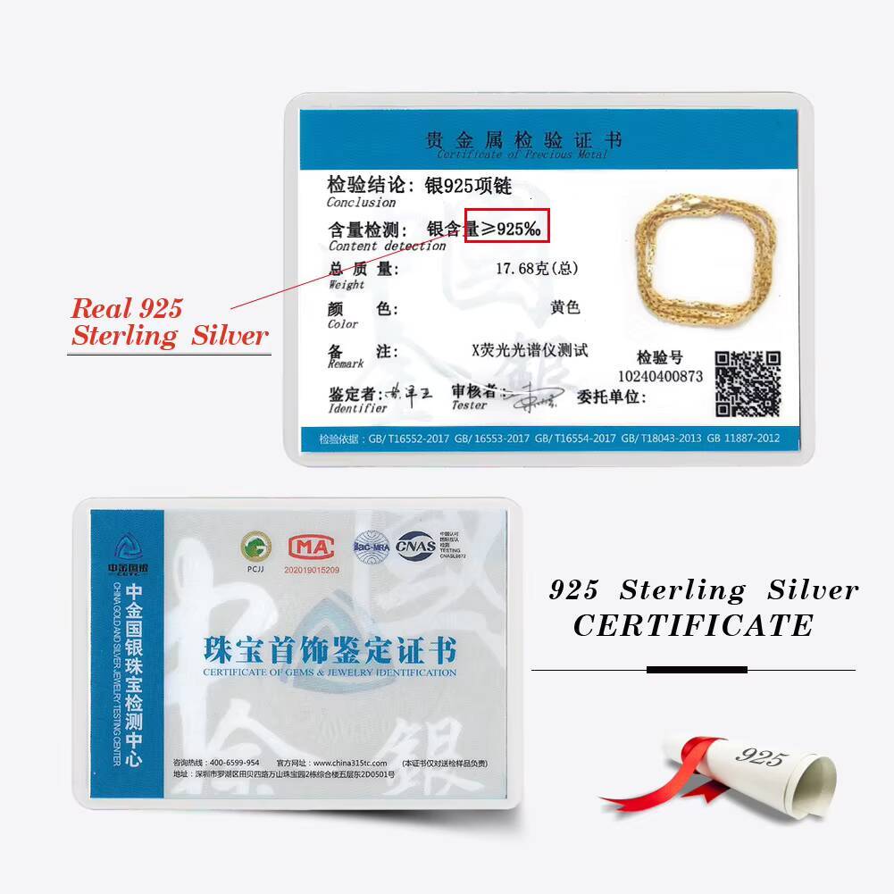 RINNTIN SC79 Classic Mens 18K Gold Plated Byzantine Chain Necklaces New Arrival 925 Sterling Silver 25mm Chain Necklace for Men