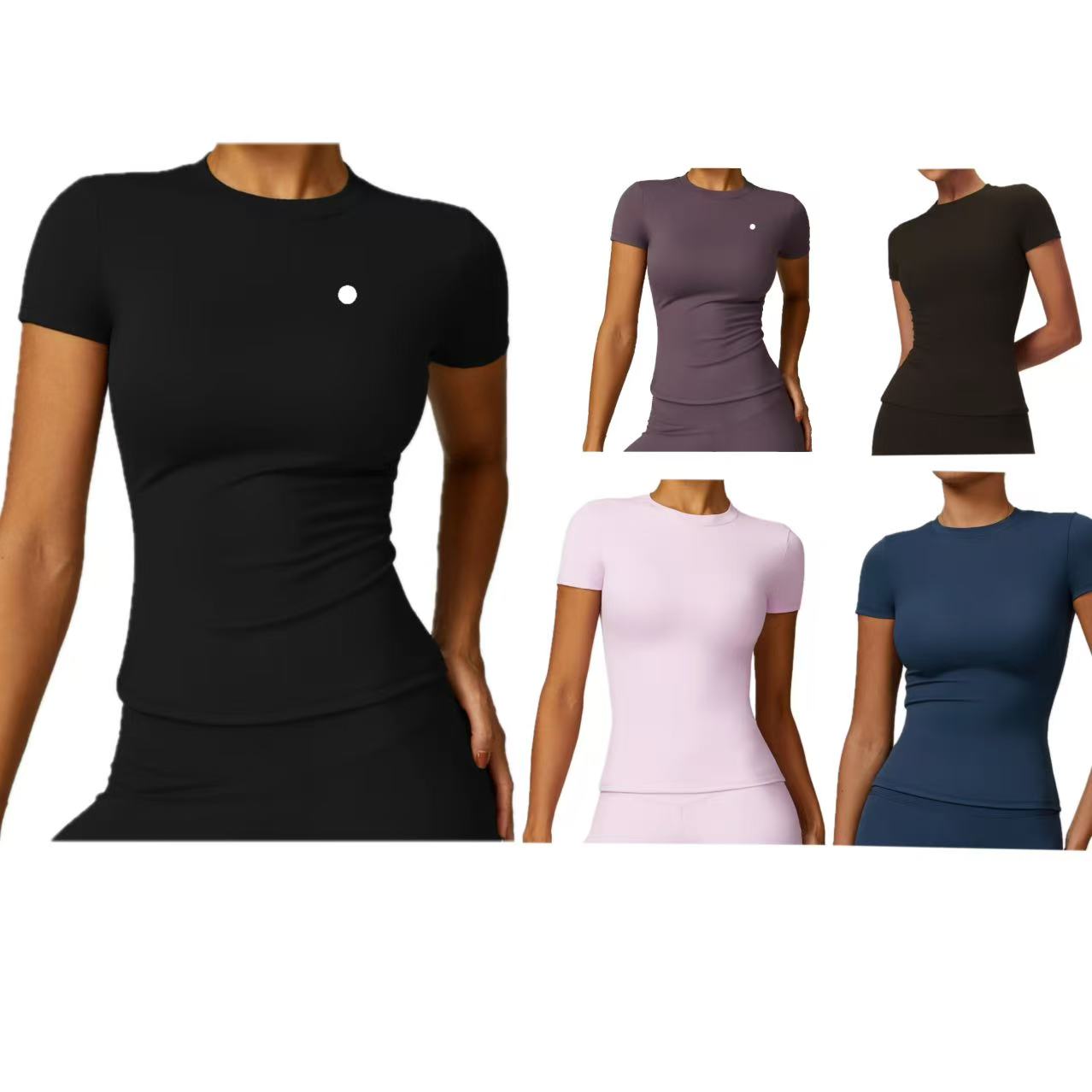 Sweatshirt Women Yoga Shirt Tops Cew Neck Fintness Short Sleeve Crop Top T Shirt Skinfriendly Workout Summer Top Women Women Gym T-Shirt