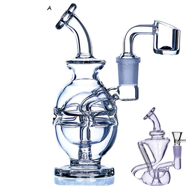 Mini Oil Hookahs Skull Glass Water Bongs Smoking Water Pipe Recycler Bong With 10mm banger