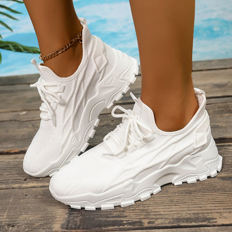 Women's Sports Casual Flyknit Thin Mesh Shoes Comfortable Breathable Lightweight