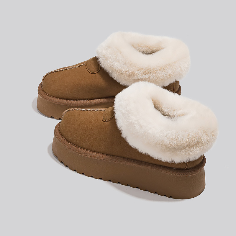 Free Shipping 2025 Winter Women's Platform Snow Boots Slip-On Plush Lined Thermal Slip-Resistant Fashion Booties