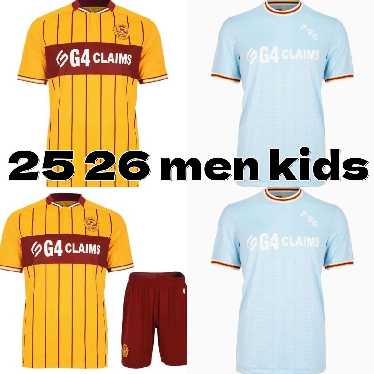 2025 2026 Motherwell Soccer Jerseys Tops Tee Egan Motherwell Football Shirt 25 26 Men Kids kit Uniform