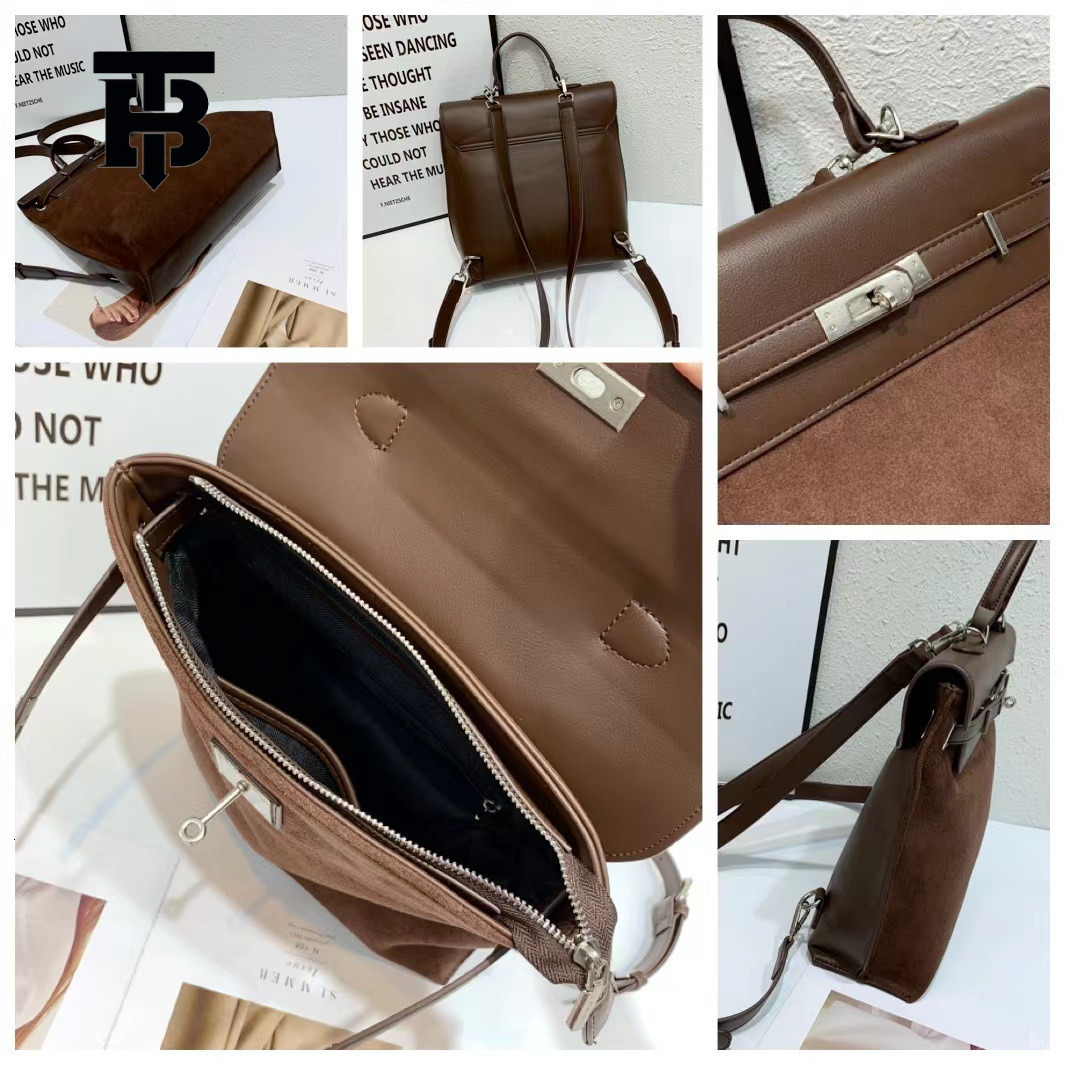 TB BHULAMTE Free Shipping New Designer Women's Bag Suede Retro High-quality Leather Backpack Fashionable Classic Backpack Multifunctional Autumn 
