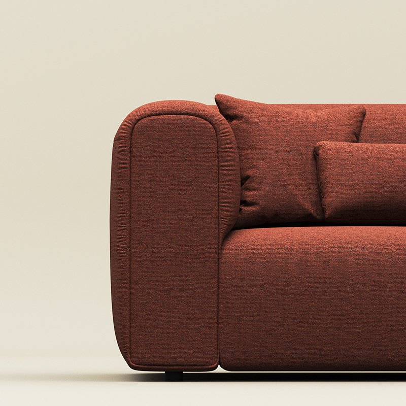 Living Room Furniture Stylish Terracotta Two - Person Honey Pot Couch, Ideal for Modern Home Decor