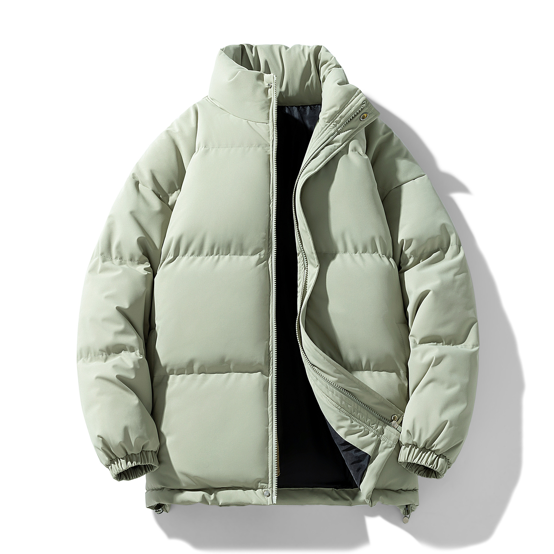 CL6519 Autumn and Winter Men's Zipper Stand Collar Sweater Retro Earth Color Hoodie Women
