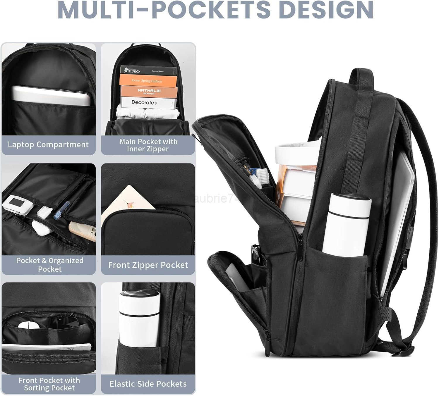 Mens Work Backpack Black Backpack for Men Women Bookbag for Men Book Bag for School Teens Travel Laptop Backpack Fits 156 Inch Notebook Water Resistan