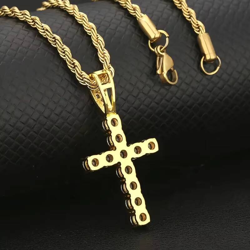 KIBO Hot Sell Luxury Jewelry 925 Sterling Silver Cross Pendant Jesus Hip Hop Moissanite Jewelry Pendant for Christmas Gift