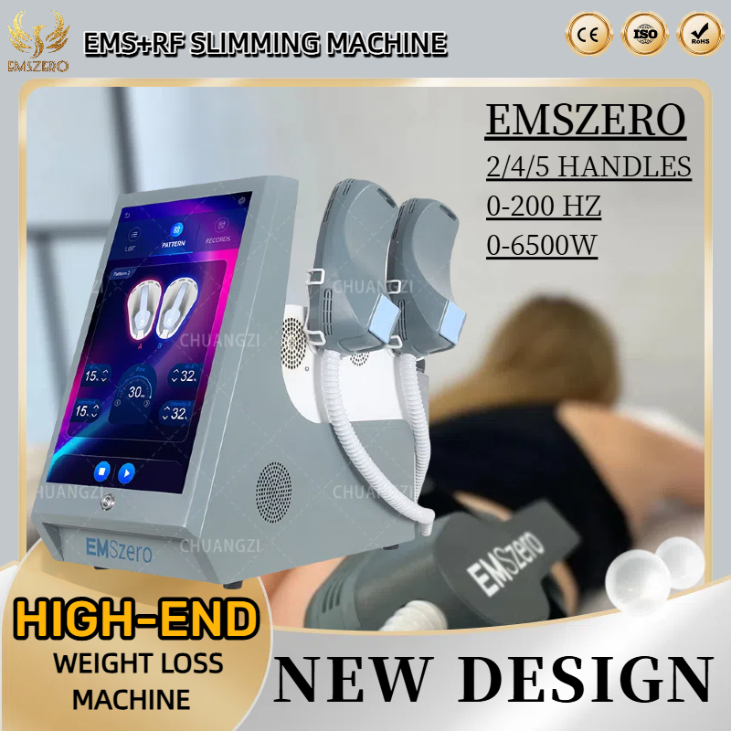 EMSzero Professional Myosilm EMS Body Sculpting Machine NEO 15Tesla 6500W 200HZ Nova Abdominal Muscle Building Slimming Hi-emt Machine 4/5 Handles RF 