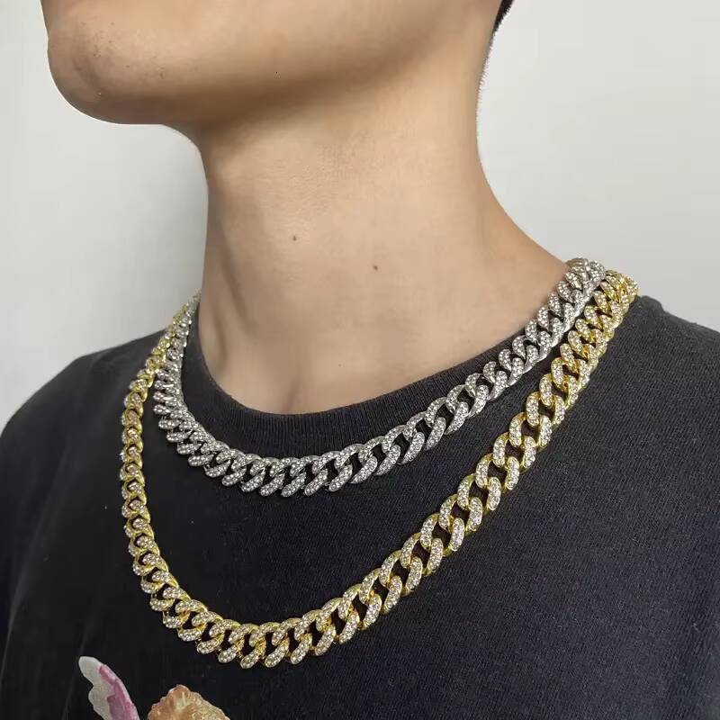 HIP HOP Luxury Jewelry 925 Sterling Silver Mens Cuban Link Chain Miami Moissanite Diamond Cuban Necklace