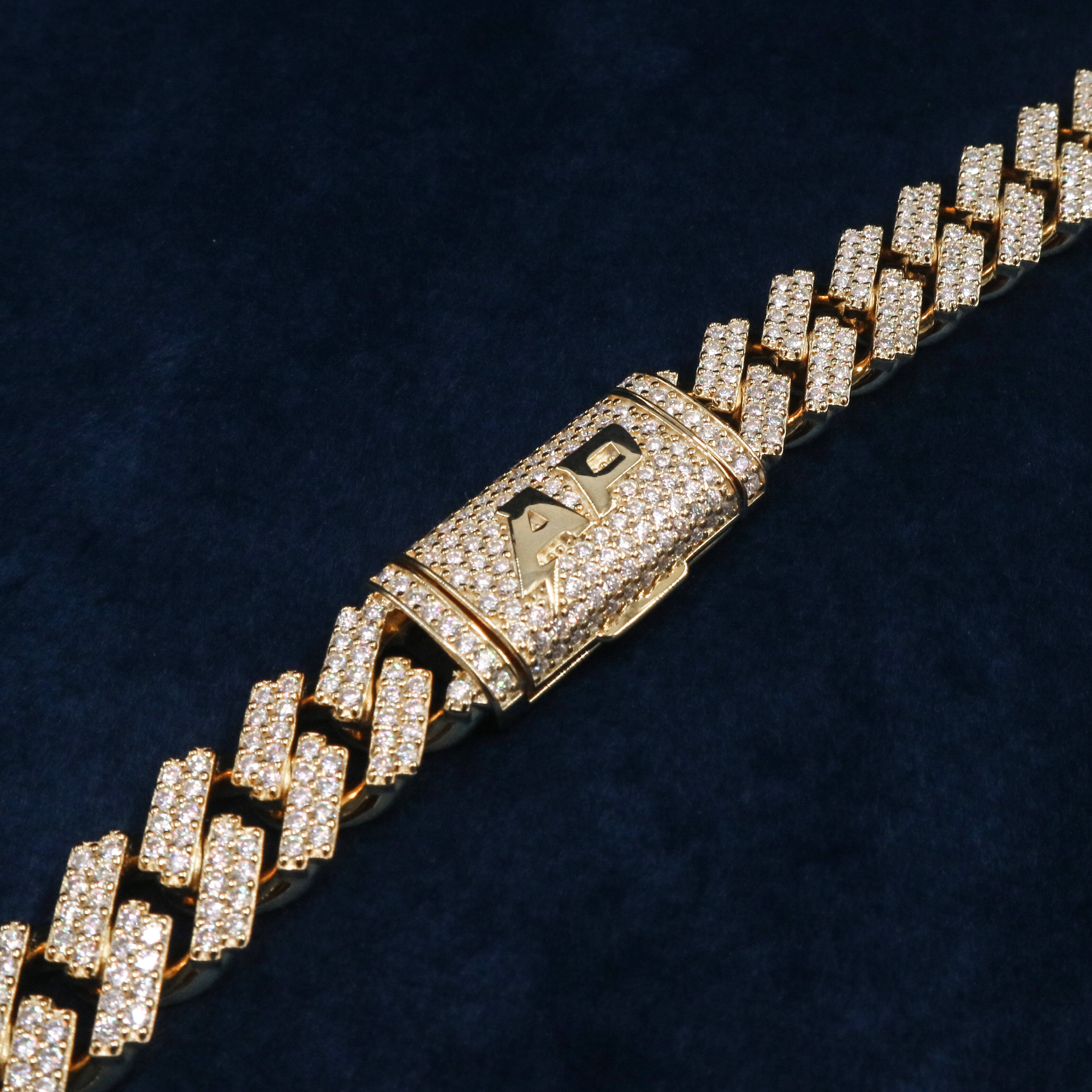 10mm Moissanite Cuban Chain GRA Certificate 925 Gold Plated Customized Trend Clasp Iced Out VVS Moissanite Cuban Link Chain