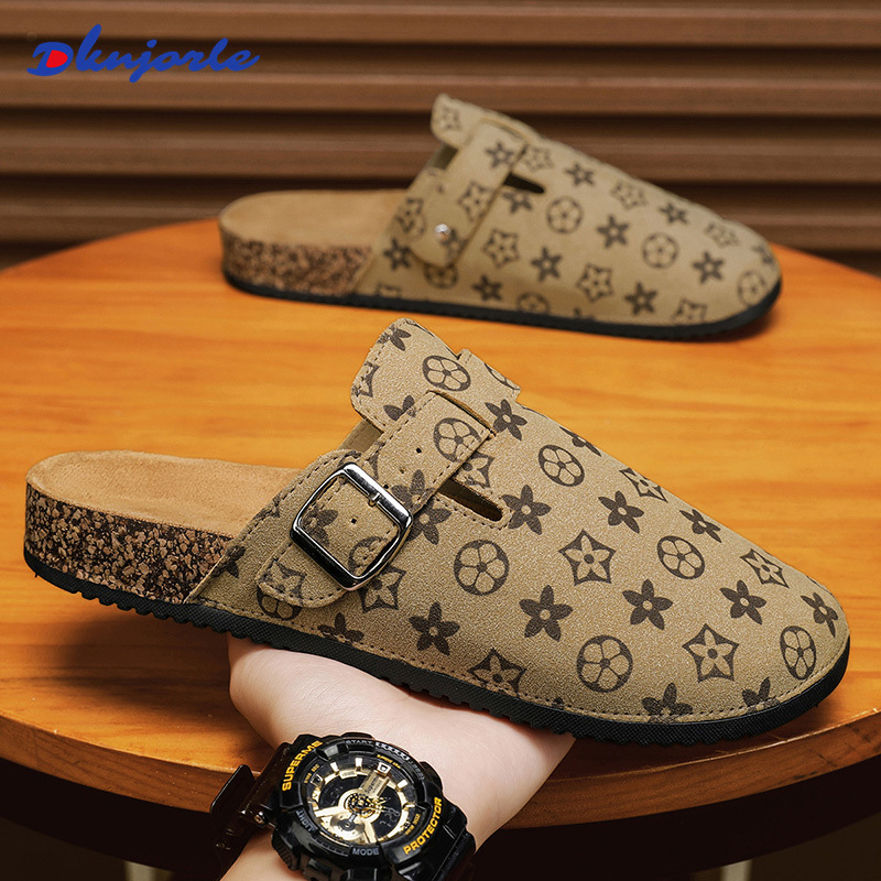 Hot new free shipping designer slippers for womens flat slippers grey khaki brown green New fashionable and versatile anti slip wear resistant slipper