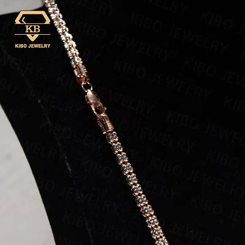 Customized Trend Make Special Peanut Rope Chains HIp Hop Jewelry 925 Sterling Silver Plated 18K Gold Plated 925 Silver Moon Ice Chain