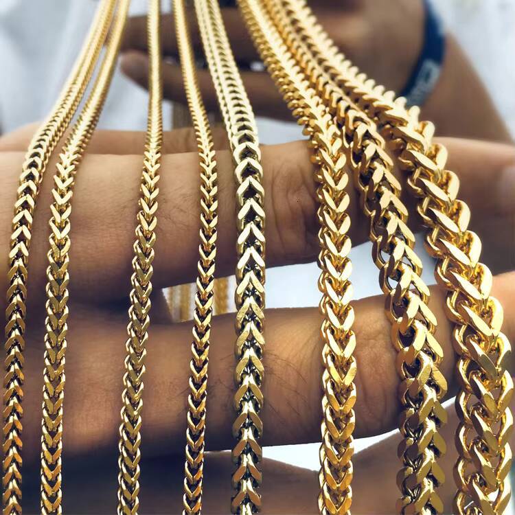 BSC6 Customized Trend Jewelry Pure 925 Sterling Silver 18k Gold Plated Rope Figaro Miami Cuban Link Chain Necklace for Man Women