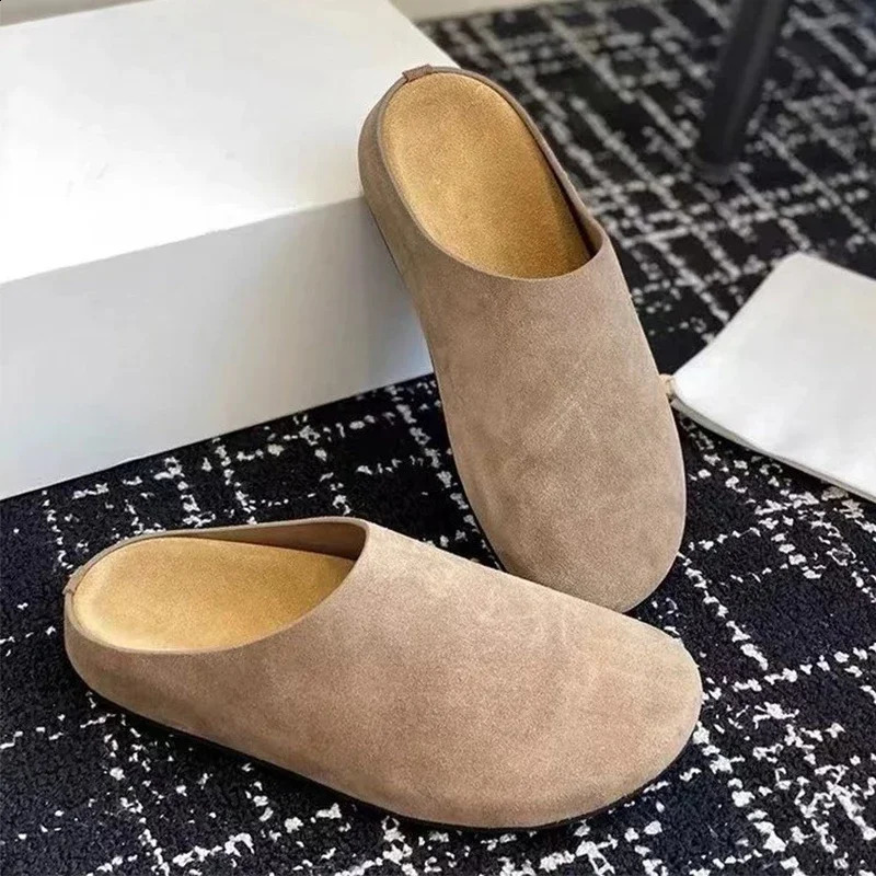 Flats Mules Shoes Women Suede Slingback Slippers Fashion Sandals Outdoor Beach Dress Slides Casual Cozy Female Zapatillas 250920