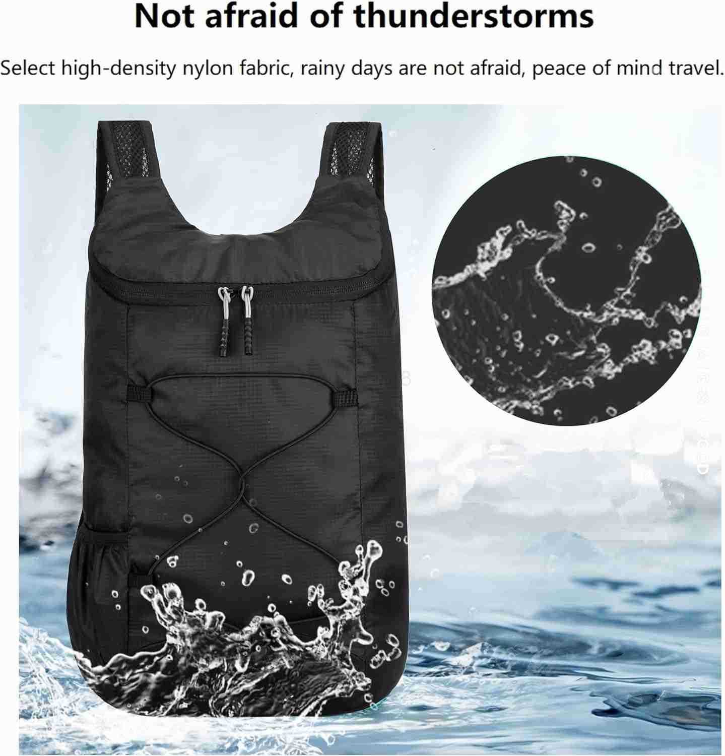 16L Lightweight Foldable HikingBackpack Small PackableDaypack For TravelUltralight WaterResistant Gym Bag Men Women Easy Carryon BlackZ250920