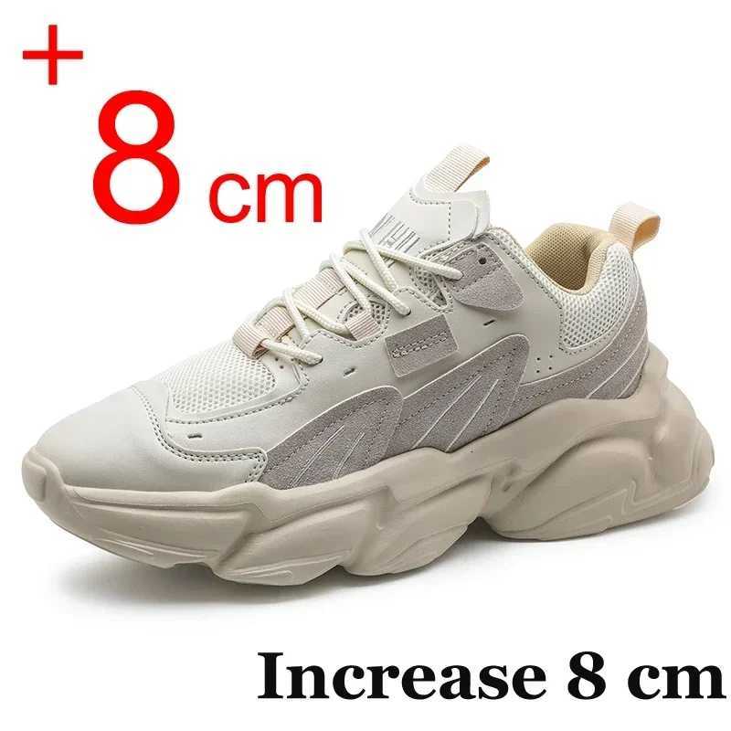 Elevator Shoes Men Hidden Heels 8cm 6cm Taller Sneakers Heightening Shoes for Men Fashion Breathable Sports Shoe Plus Size 46 W250920