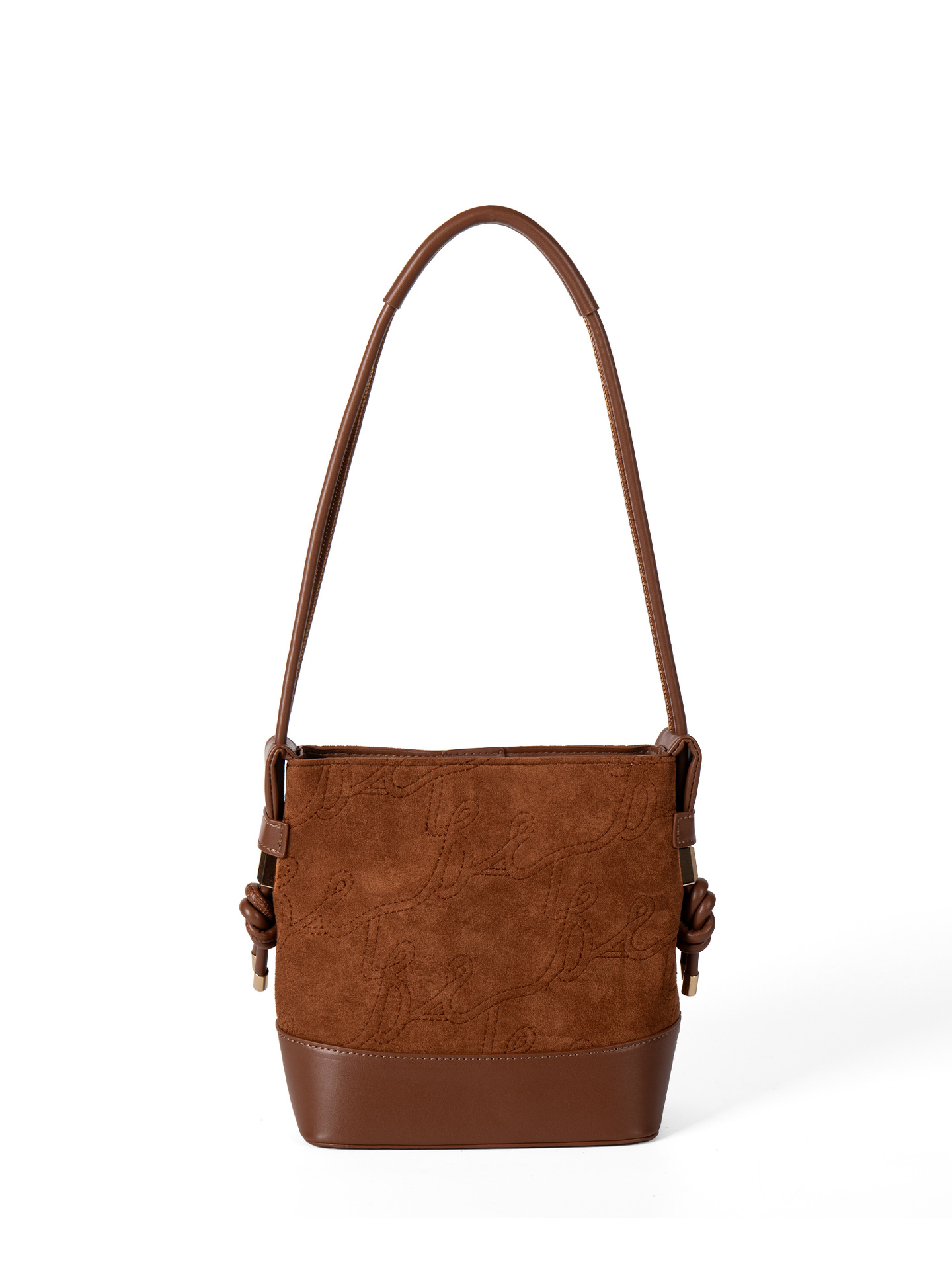 2025 Korean-Style New Autumn Winter Color-Blocking Retro Bucket For Women Niche Design Same Style As Iuencers Popular Handbag And Shoulder Bag