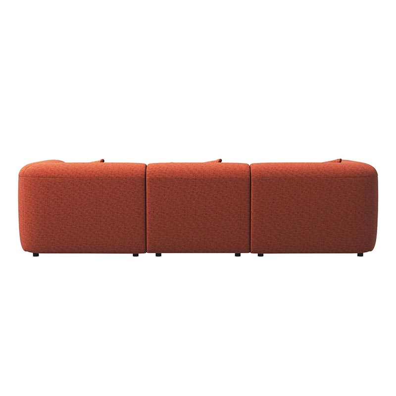 Living Room Furniture Modern Rust - Orange Three - Seater Honey Pot Sofa, Perfect for Contemporary Homes