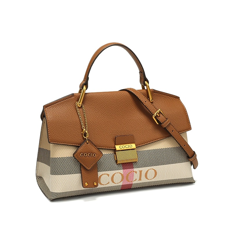 COCIO Plaid Tote for Women Texture Handbag - Simple, Trendy Everyday Shoulder Bag Z260124