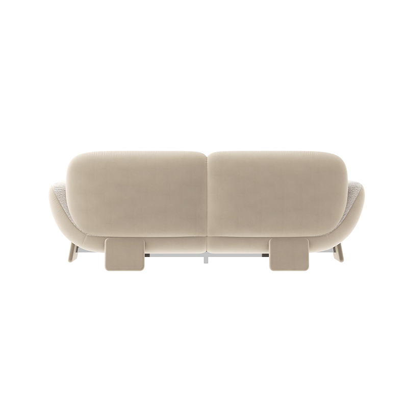 Living Room Furniture Comfortable Light - colored Double - seater Boucle Upholstered Sofa for Living Spaces
