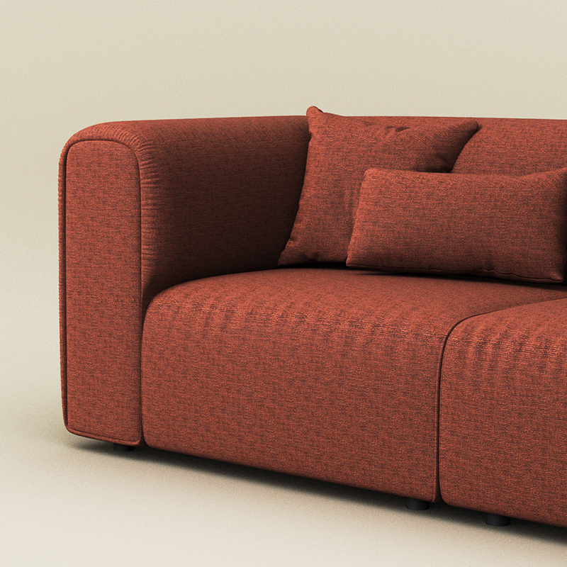 Living Room Furniture Stylish Terracotta Two - Person Honey Pot Couch, Ideal for Modern Home Decor