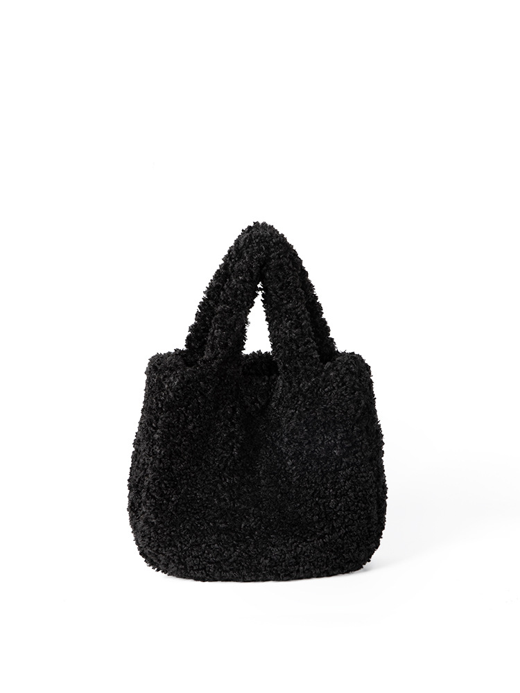 Korean-Style Niche Design Lamb Wool Tote Bag Winter New Style Fashion Versatile Single-Shoulder Handbag For Women