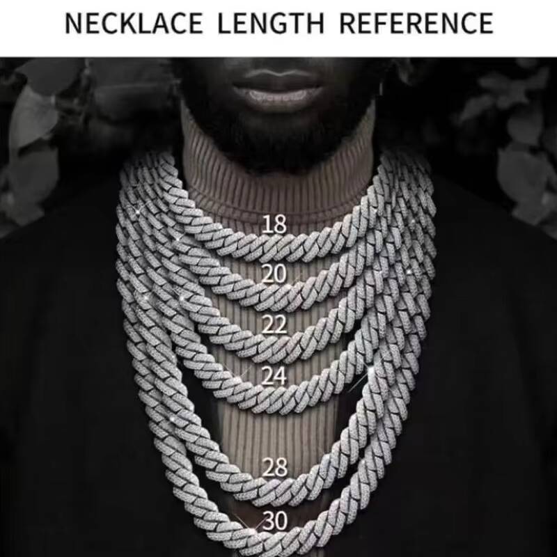 Moissanite Hip Hop Jewelry Gra Certificate Moissanite Cuban Link Chain Iced Out 15mm 925 Sterling Silver Mens Moissanite Chain
