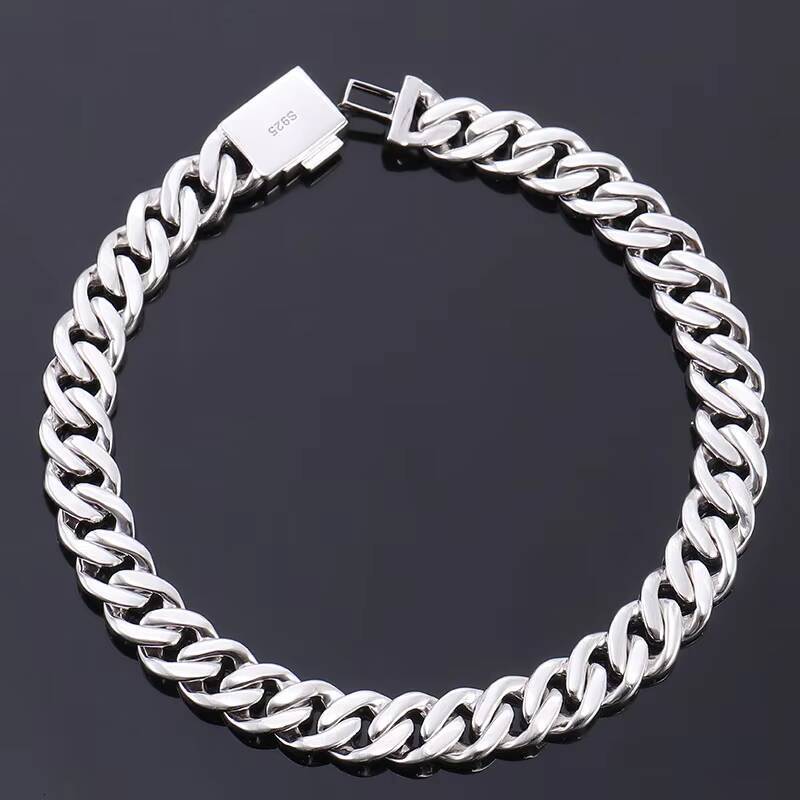 Shining S925 Sterling Silver 6MM Iced Hip Hop Tennis Bracelet VVS Moissanite Cuban Link with Diamond Tester Pass Jewelry Gift