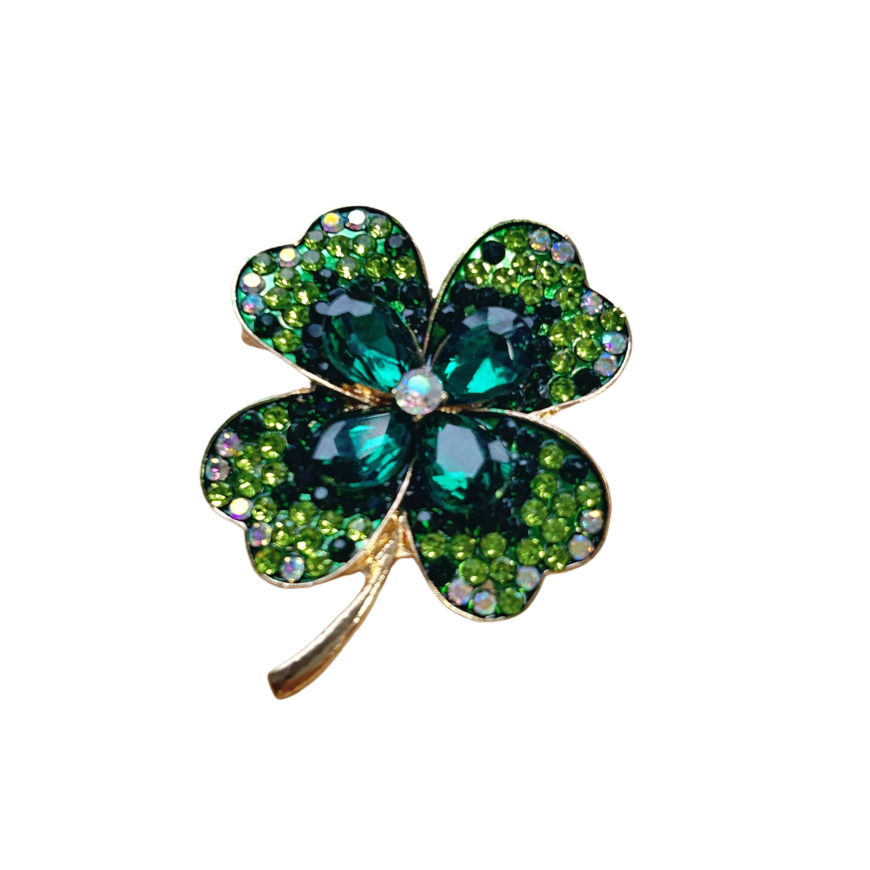 Trendy Rhinestone Exquisite Small Four-leaf Clover Chinese Style Brooches for Women Luxury Designer Jewelry Luxury Temperament Niche High-end Brooch A