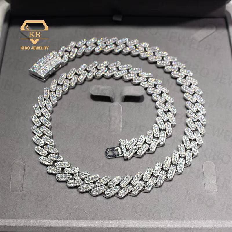 Real Rapper Necklace Jewelry VVS 925 Silver 15mm 22mm LAB Grown Moissanite Diamond Iced Out Hip Hop Jewelry Cuban Link Chains