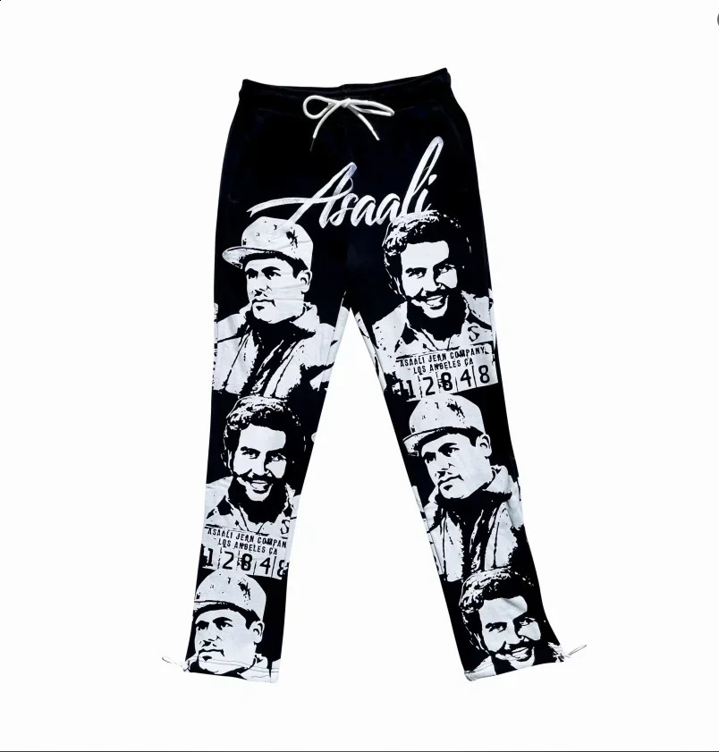 European and American fashion full printed hooded sweatshirt and sweatpants twopiece set Y2K oversized casual outdoor set 250920