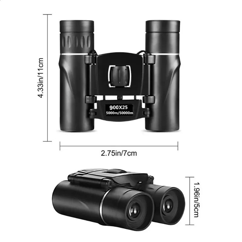 9001000x25 HD Powerful Binoculars 9000M Long Range Folding Mini Telescope FMC Optics For Hunting Sports Outdoor Camping Travel 250919