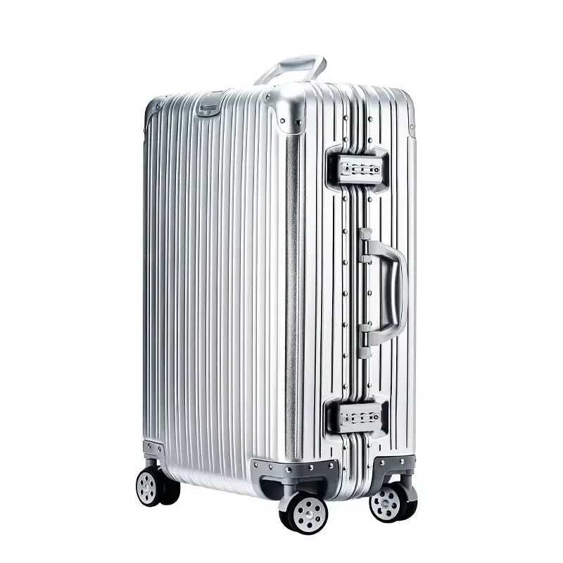 100 AluminumMagnesium Alloy Suitcases 20242629 Inch Lightweight Spinner Luggage TSA Lock Durable Travel Bag W250920