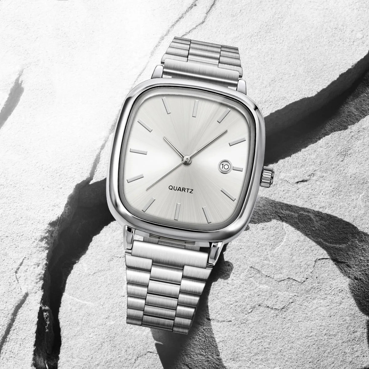 Fashion Men Watch Steel Strap Business Calendar Quartz Watches Wristwatches Gift Drop Big Dial Clock 250911