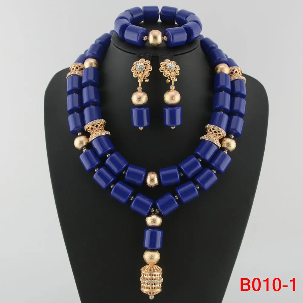 African Beads Wedding Necklace Set Artificial Coral Beads Jewelry Set Wholesale Nigeria Bride Wedding 250920