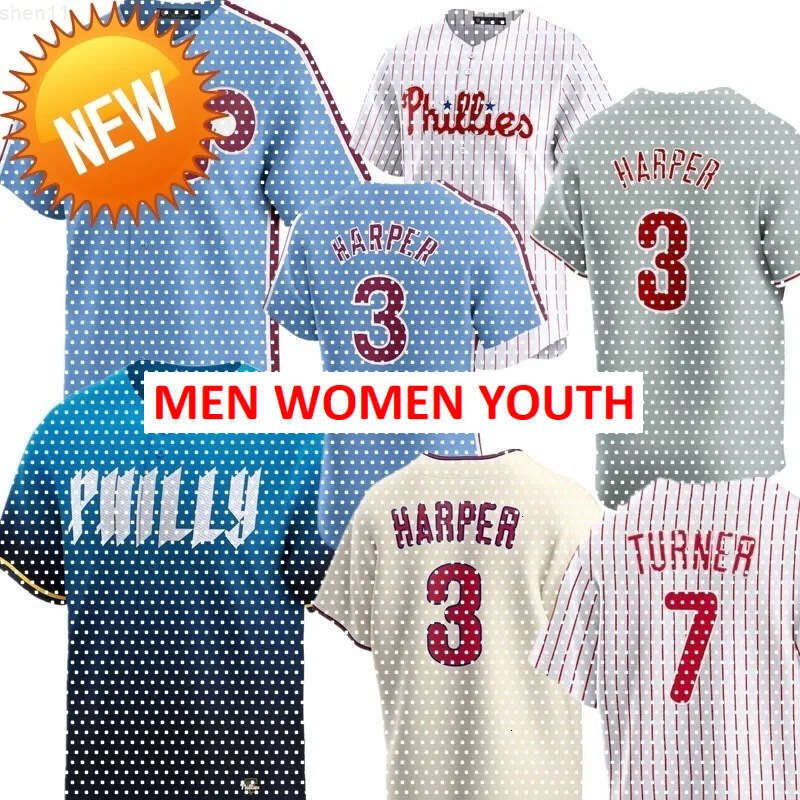Jersey Phillies Baseball Roy Halladay Harper Alec Bohm Trea Turner Aaron Nola Zack Wheeler Nick Castellanos Kyle Schwarber Bryson Stott Brandon Marsh Max Kepler
