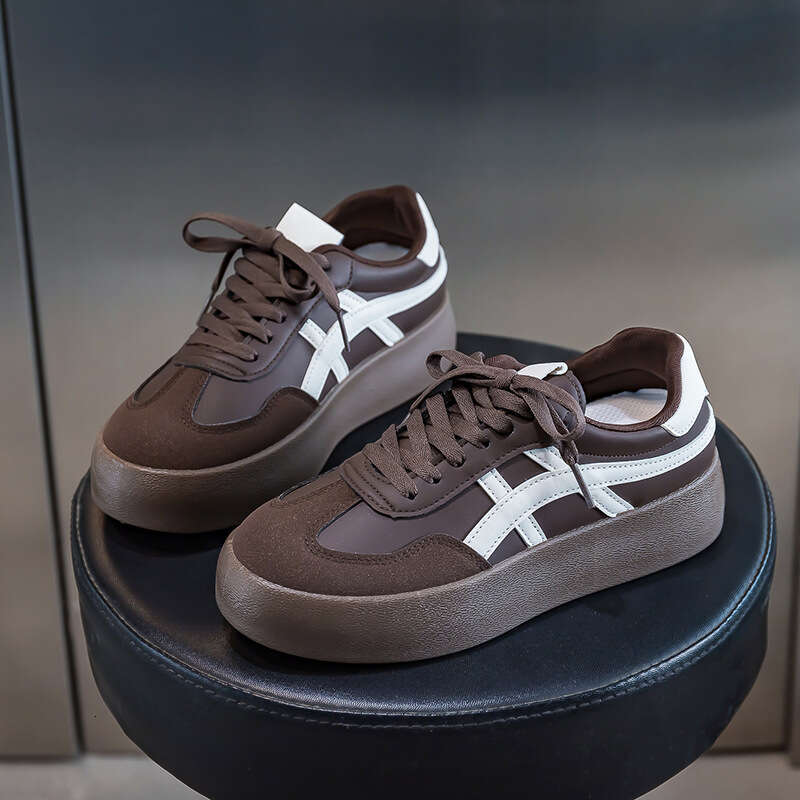 Niche Sneakers Men Women, White for Spring and Autumn, Women's Thick-Soled Student Training Shoes, Casual Shoes F8861
