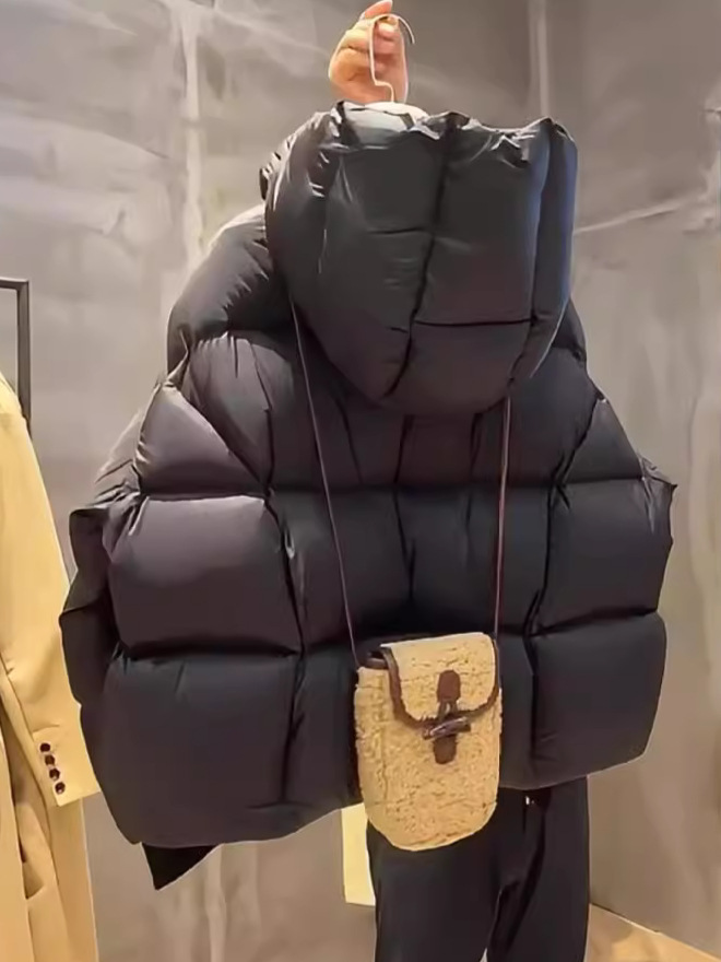 Womens Brown Jacket Parkas Warm Thick Long Sleeve Paddle Coat Fashion Turtle Neck Coat 2000s Winter Clothing R241107