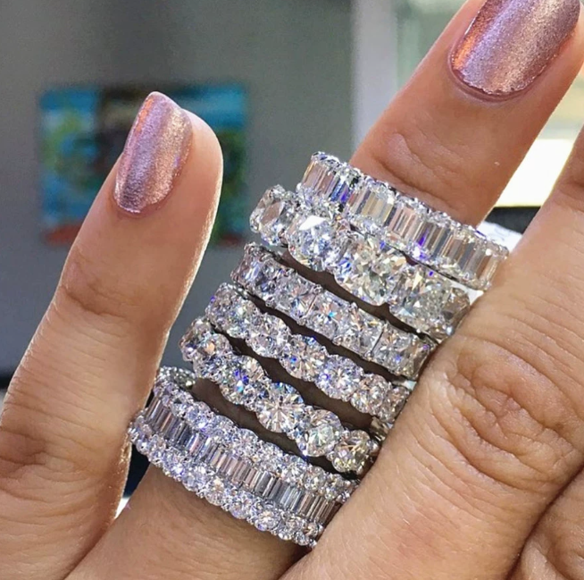 Original Band Rings Sets for Women Men 925 Silver Pave Setting Full Simulated Diamond Engagement Wedding Stone Ring 250728