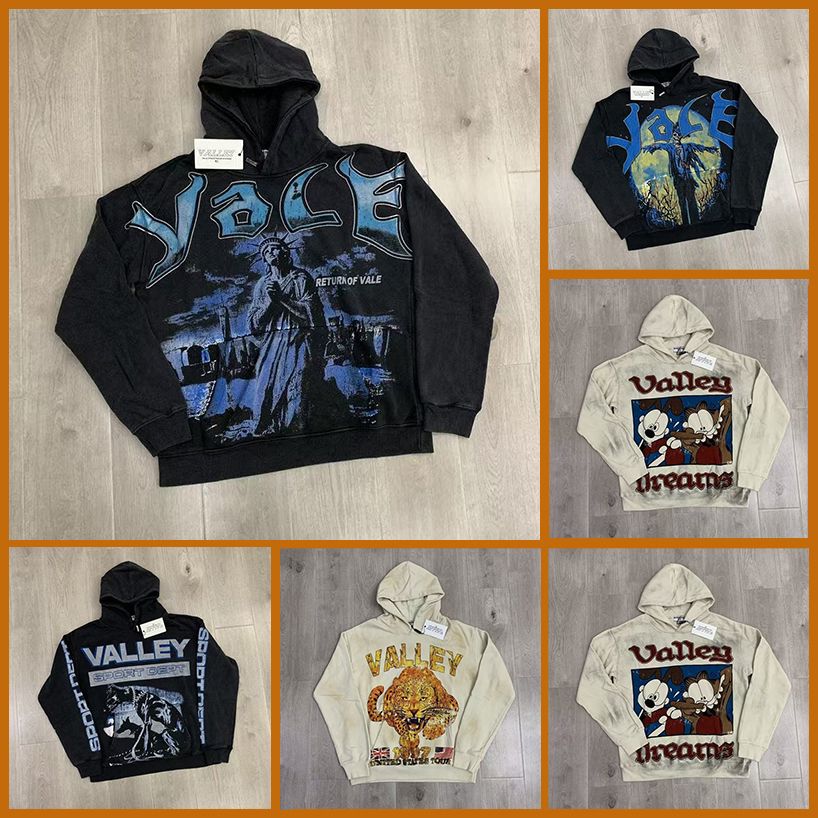 Designer Hoodie Jacket Tracksuit Men Polo Veste Coat Men's Hoodies Vale Washing Trend Sweatshirts Valley Hoodie Streetwear Heavy Water Oversized 