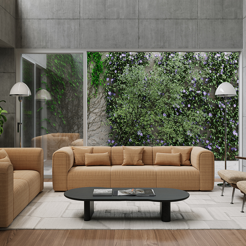 Living Room Furniture Stylish Terracotta Two - Person Honey Pot Couch, Ideal for Modern Home Decor