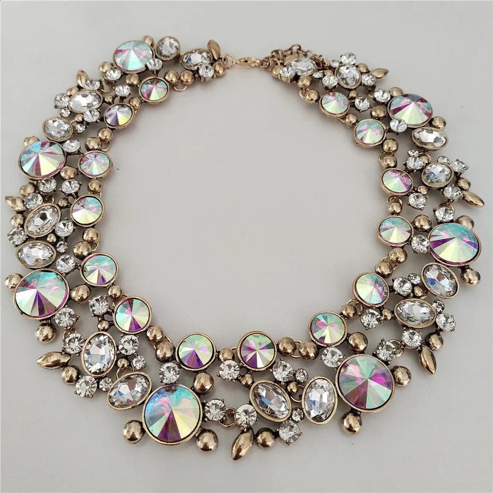 Indian Vintage Statement Large Collar Choker Necklace Earrings Women Jewelry Set Boho Ethnic Faux Pearl Crystal Big Bib necklace 250920